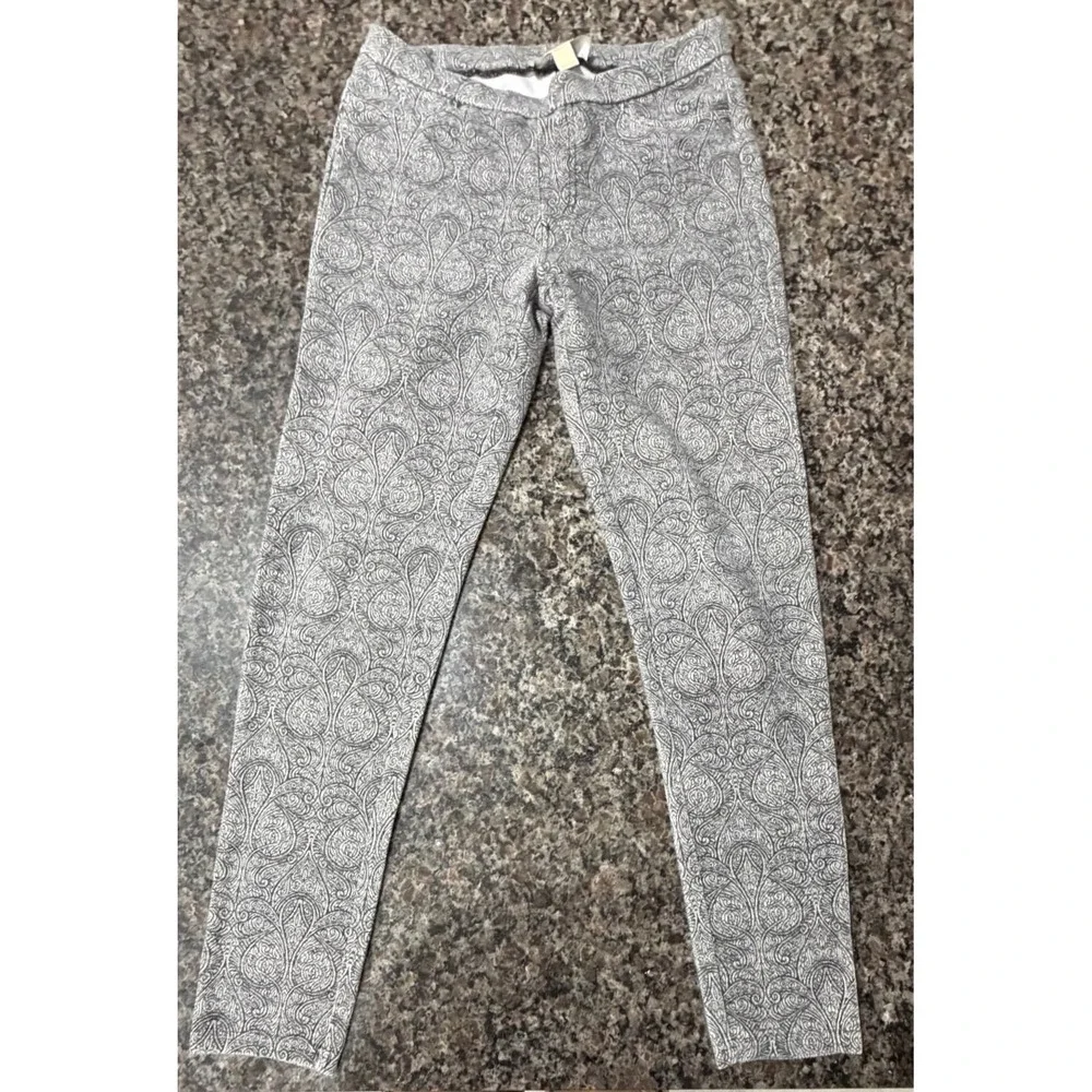 Michael Kors Womens Grey Paisley Skinny Leg Pull‎ On Pants Size S Jeggings